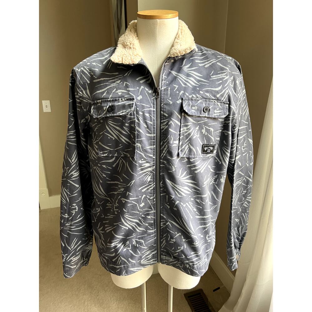 NWT Billabong Xander full zip gray print jacket size XL